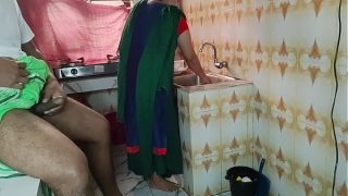 Flashing dick on my maid Rumana Sen hot pussie fuck in the kitchen