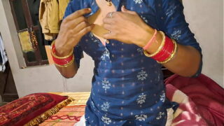 Punjabi BHabhi With Devor Boobs Suck And Standing Style Fucking Her Pussy